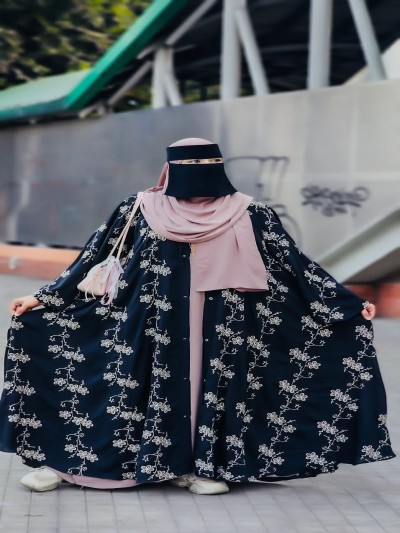 White Full Lota Abaya